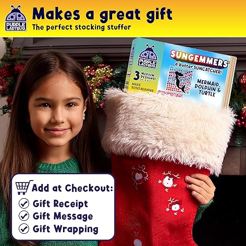 Vista 34 de PURPLE LADYBUG SUNGEMMERS - Kit de atrapasoles para ventana, actividades de verano para niños, regalos de cumpleaños para niñas y niños, Sol y arco