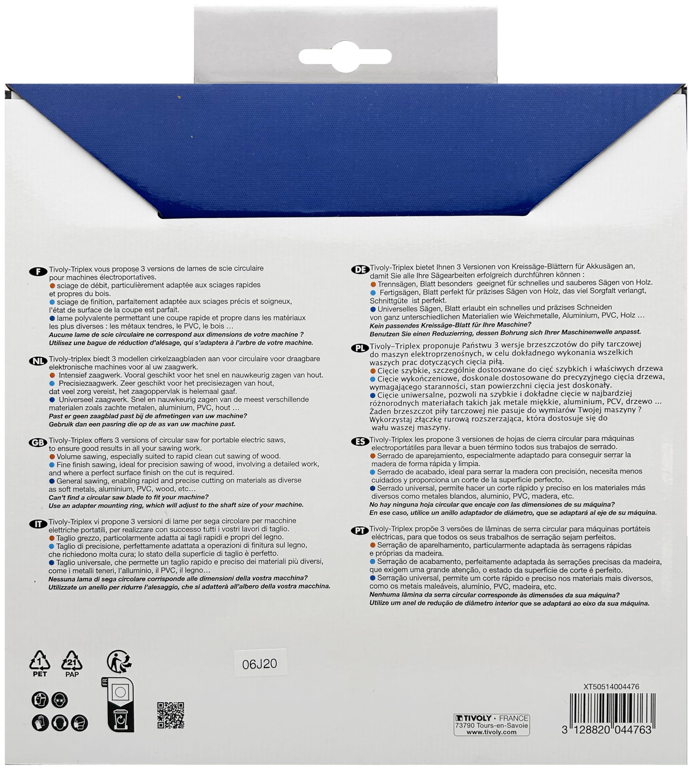 Tivoly Xt50514004476 - Lama circolare con finitura Ø 254 mm, foro 30 mm, 80 denti carburo, per sega radiale o stazionaria