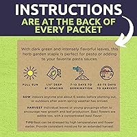 Vista 5 de Paquete variado de semillas de albahaca orgánica, 8 paquetes individuales, temporada 2026, genovesas, tailandesas, limón, griegas, canela y mucho