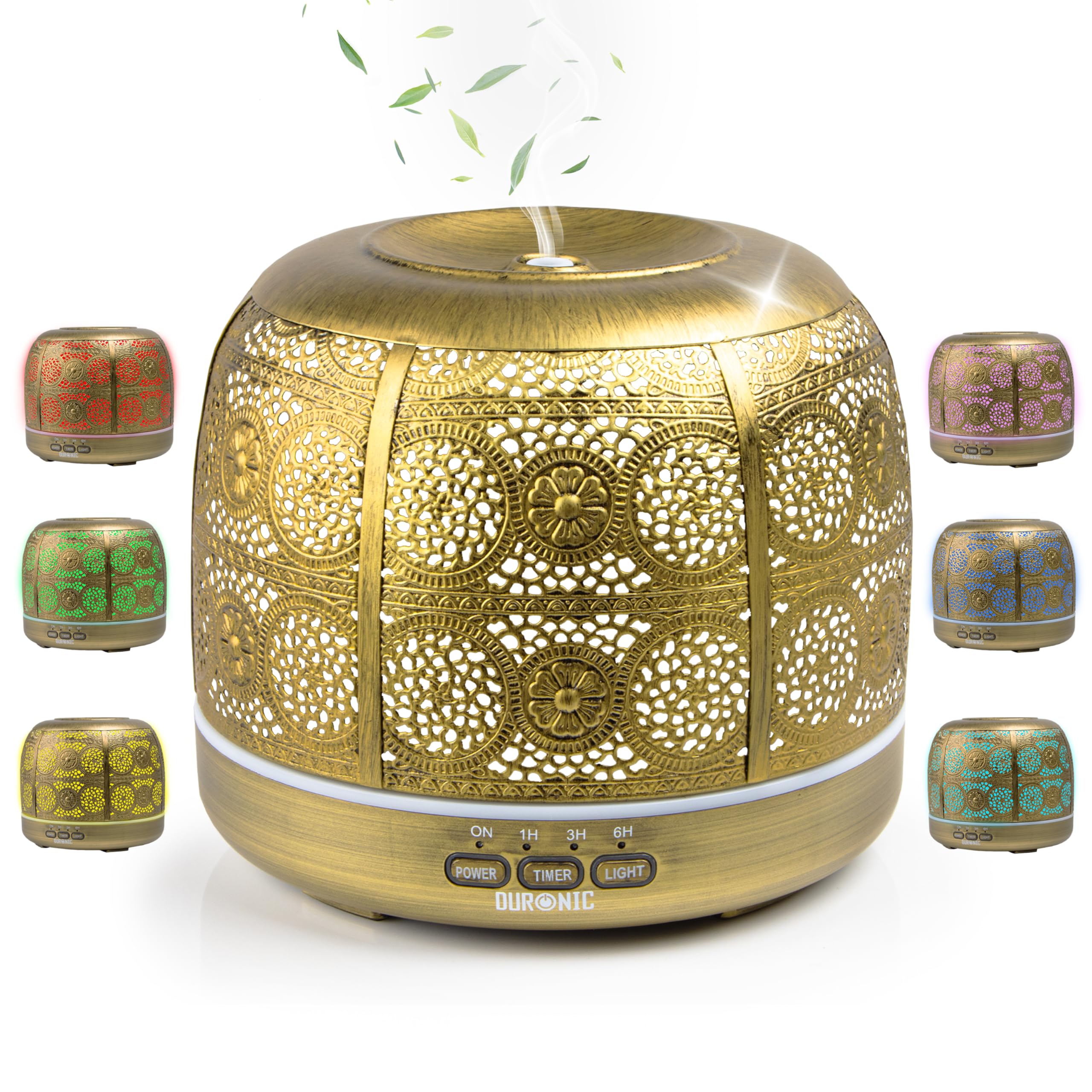 Duronic Ad43 Essential Oil Diffuser 500Ml Electric Aroma Diffuser Compact Ultrasonic Aromatherapy Diffusers For Home Office Bedroom Spa With 7 Led Lights Oil Scented Humidifier For Relaxation Sleep