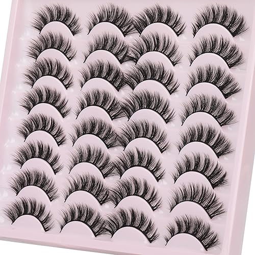 Miniatura 6 de JIMIRE Wispy - Pestañas postizas de visón sintético, esponjosas, con volumen cruzado, aspecto natural, hechas a mano, calidad premium,