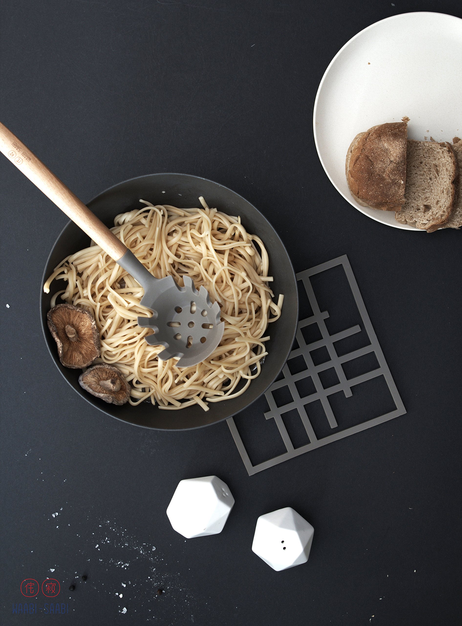 Silicone Spaghetti Server | Tosser with Beech Wood Handle | KIKAI - キーキュ | WS-20004 4