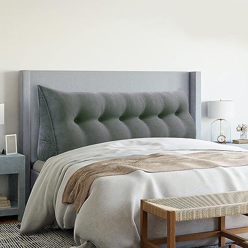 Cojín triangular Vercart para cama y sofá en forma de cuña, para apoyar la espalda, para leer, soporte lumbar, con funda removible.