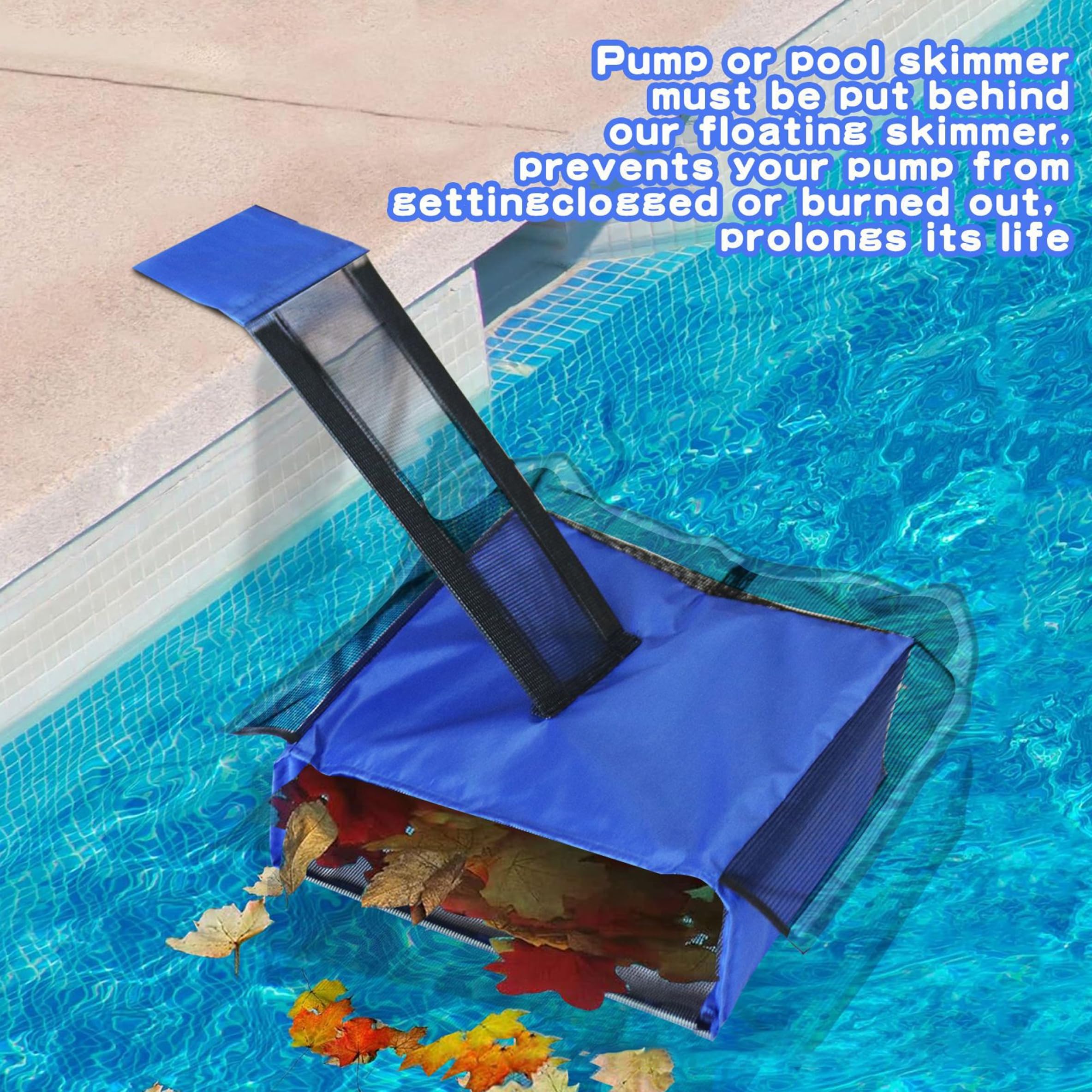 Attrape-Feuilles de Piscine, Rampe d'évacuation sécurisée des Animaux de Piscine, écumoire Flottante à Double Fonction 2 pièces