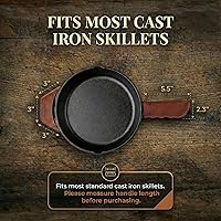 Vista 4 de Orgullosamente fabricado en Georgia con cuero de grano completo - Funda de mango de hierro fundido de cuero, juego de 2 - Funda de mango de hierro