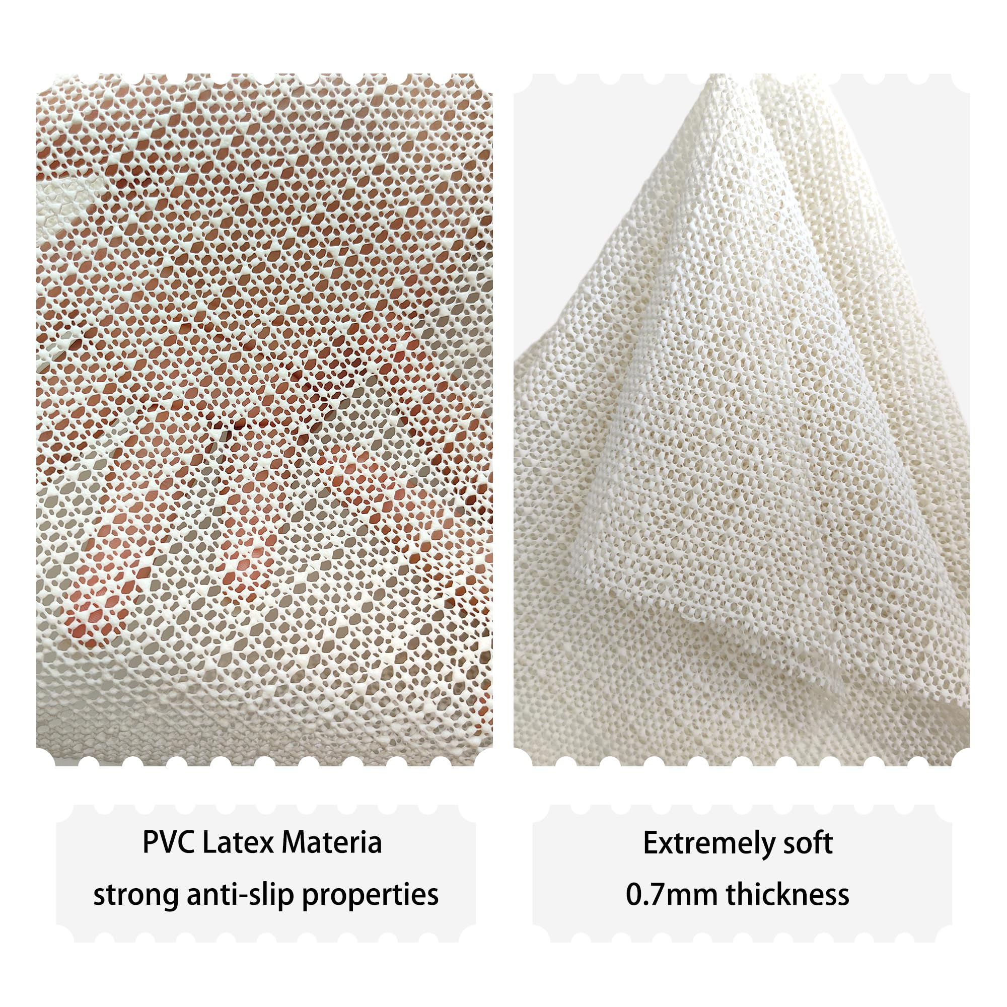 Sottofondo Antiscivolo 150 x 195 cm Antiscivolo e Protezione Rete Sotto Tappeto Lavabile per Moquette, Cassetti, Ripiani, Materasso, Divano, bianco
