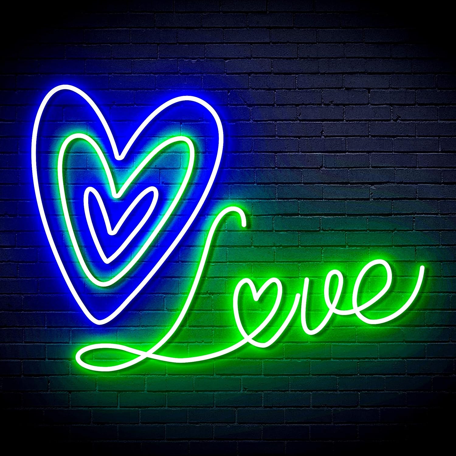 ADVPRO Love with 3 Hearts Extra-Large Ultra-Bright LED Neon Sign - Multi-Color 2 - st16s54-fn-j0003-m2