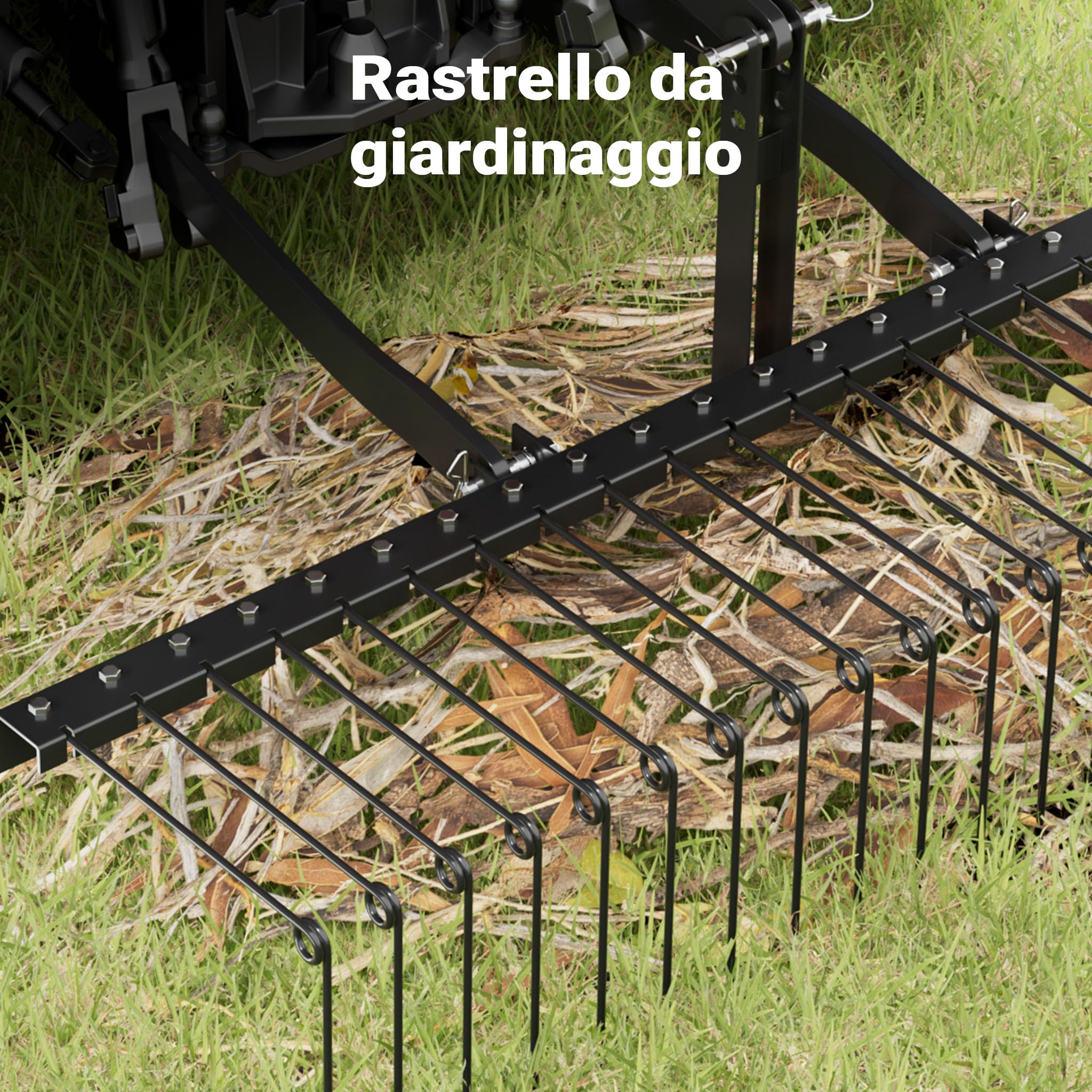 Wiltec Strigliatore a molle trainato per prato 72" 183X76X48 cm Arieggiatore per trattorini Quad