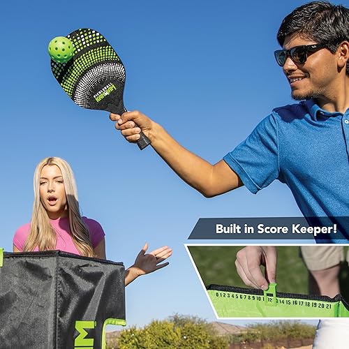 Miniatura 4 de Kan Jam Pack 'n Go Pickleball - Pelota portátil para 4 jugadores, juego al aire libre con 2 paletas y 2 bolas