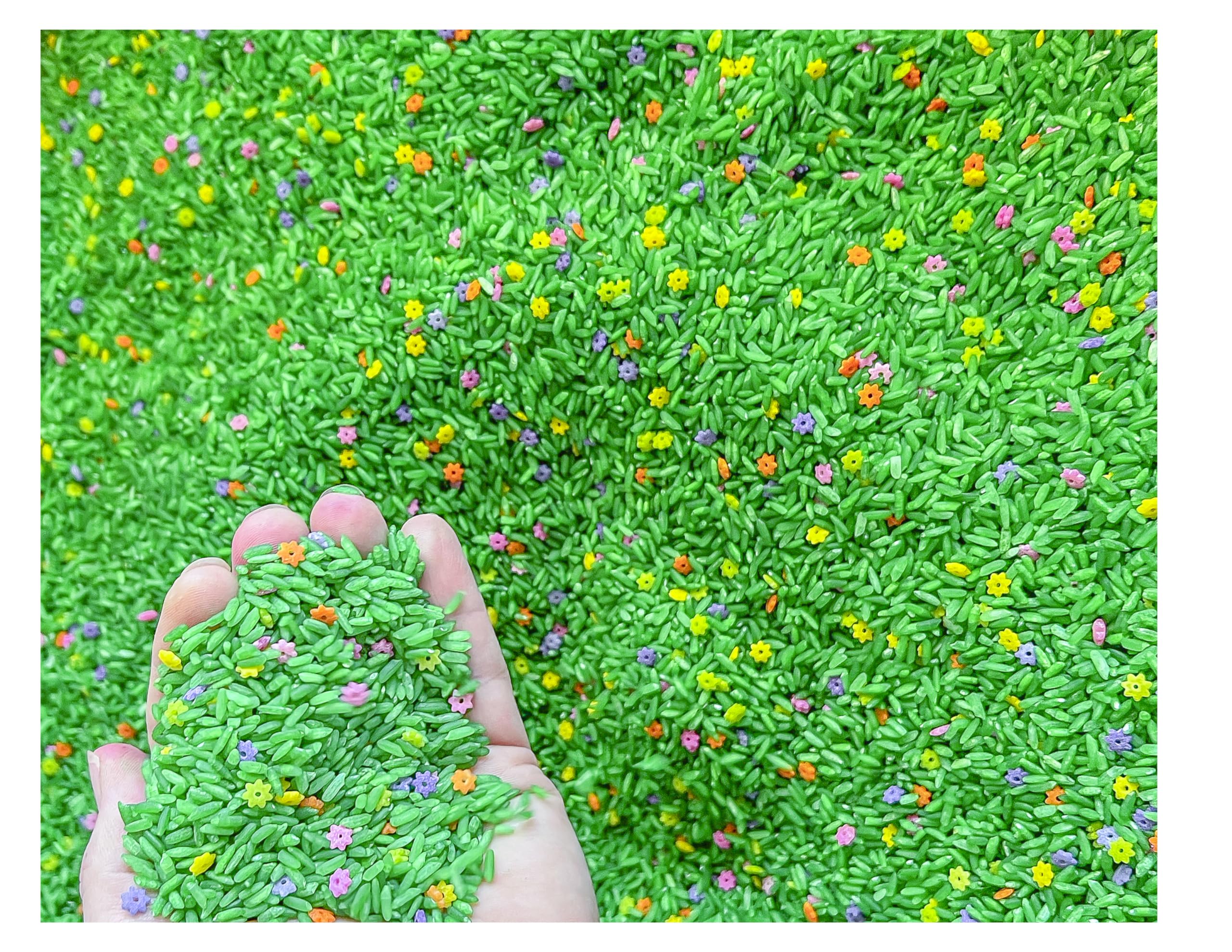 Sensory Bin Filler for Sensory Table - Colored Rice for Sensory Play (Flower Rice)