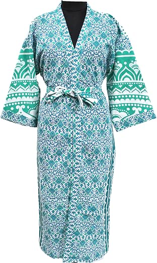 CRAFT KALA Kimono Nightwear Kaftan Nighty for Women Cotton Dresses Stylish Bath Robe Women's Long Colorful Designs Nightgo...