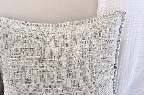 Miniatura 10 de Juego de 2 fundas de almohada de felpilla suave de terciopelo suave con textura de granja con bordes cosidos, 12 x 20 pulgadas, fundas de cojín