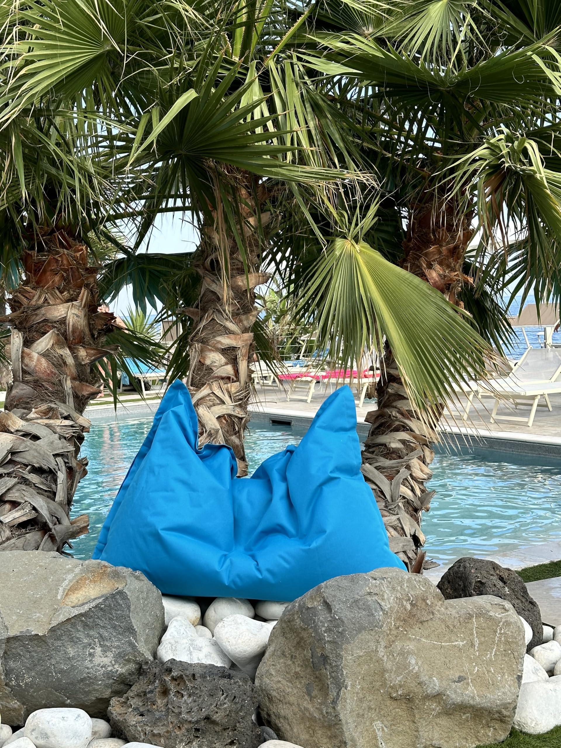 Ecopuf - Sako Pouf Kinder Kissen Outdoor - Sitzsack Kinder Kinderzimmer - Robuster Stoffsack - Entspannungssessel - Wohnungseinrichtung - Sessel Größe S - 140x100cm, Rot Nc12