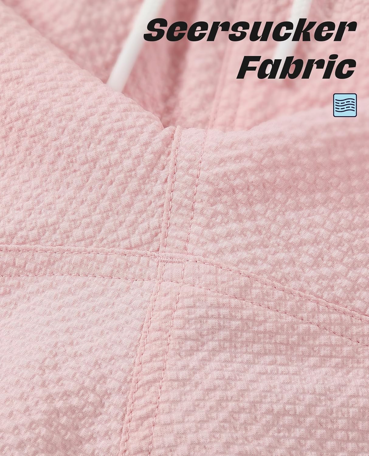 Men's Swim Shorts Seersucker Swimming Trunks for Men Beach Shorts Mesh Liner - Image 6