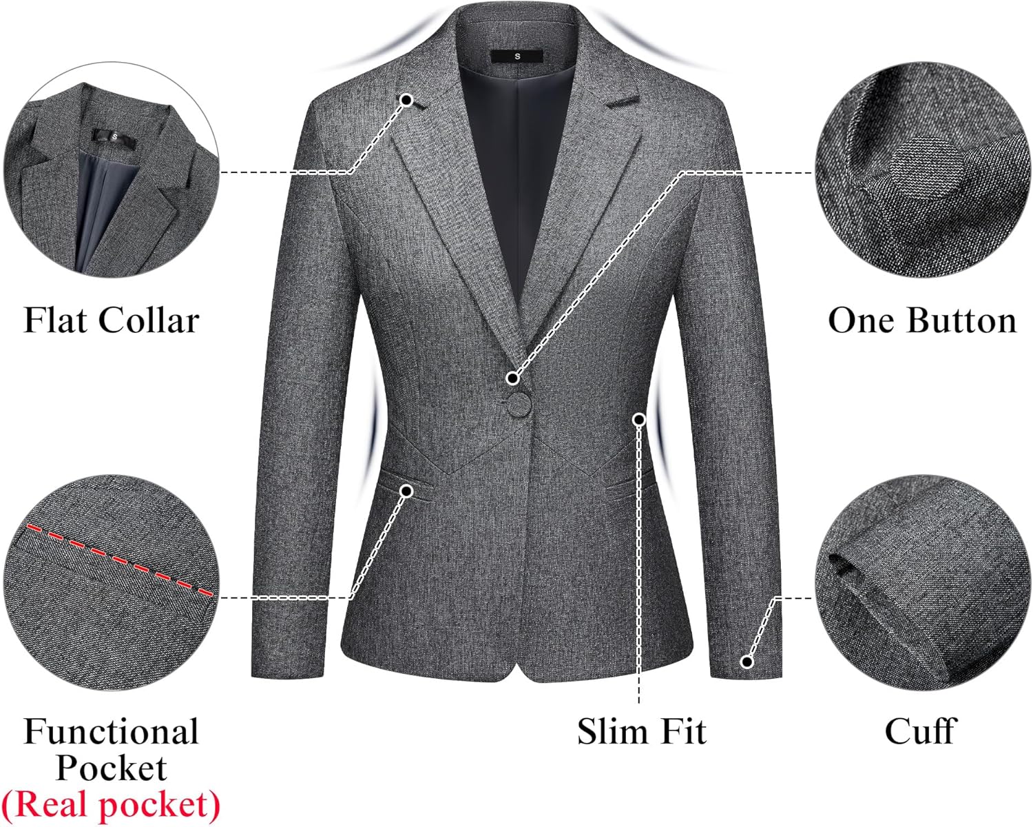 Women's Business Suits for Work Professional 2 Piece Sets Pants Suits Slim Fit Casual Outfits Tuxedo for Office - Image 2