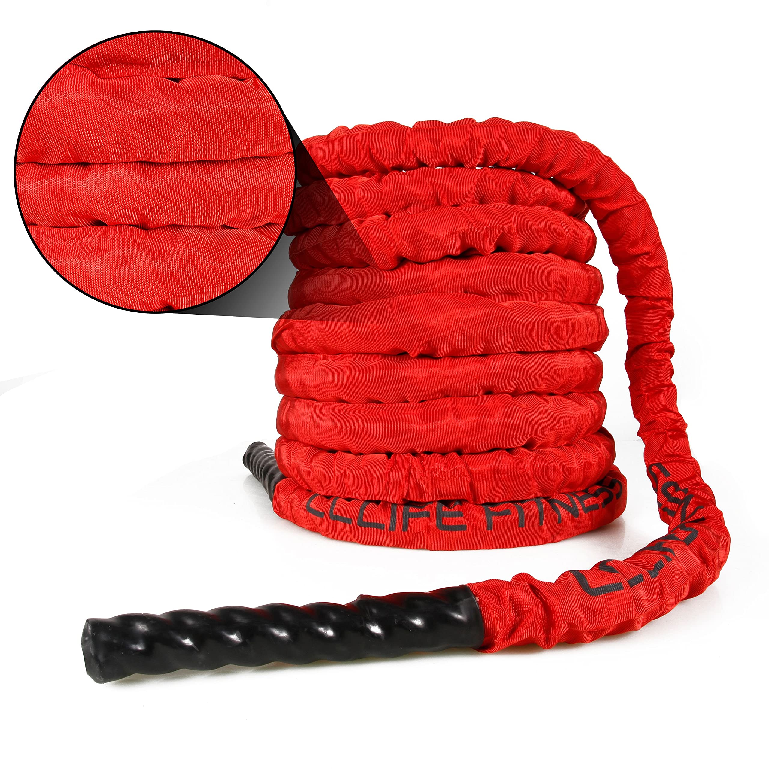 CCLIFE ZERRO Cuerda de Batalla Entrenamiento Poliéster Ultra Resistente Battle Rope Cuerda Batalla 9m Diámetro 38mm -Ancla Incluida-ZERRO