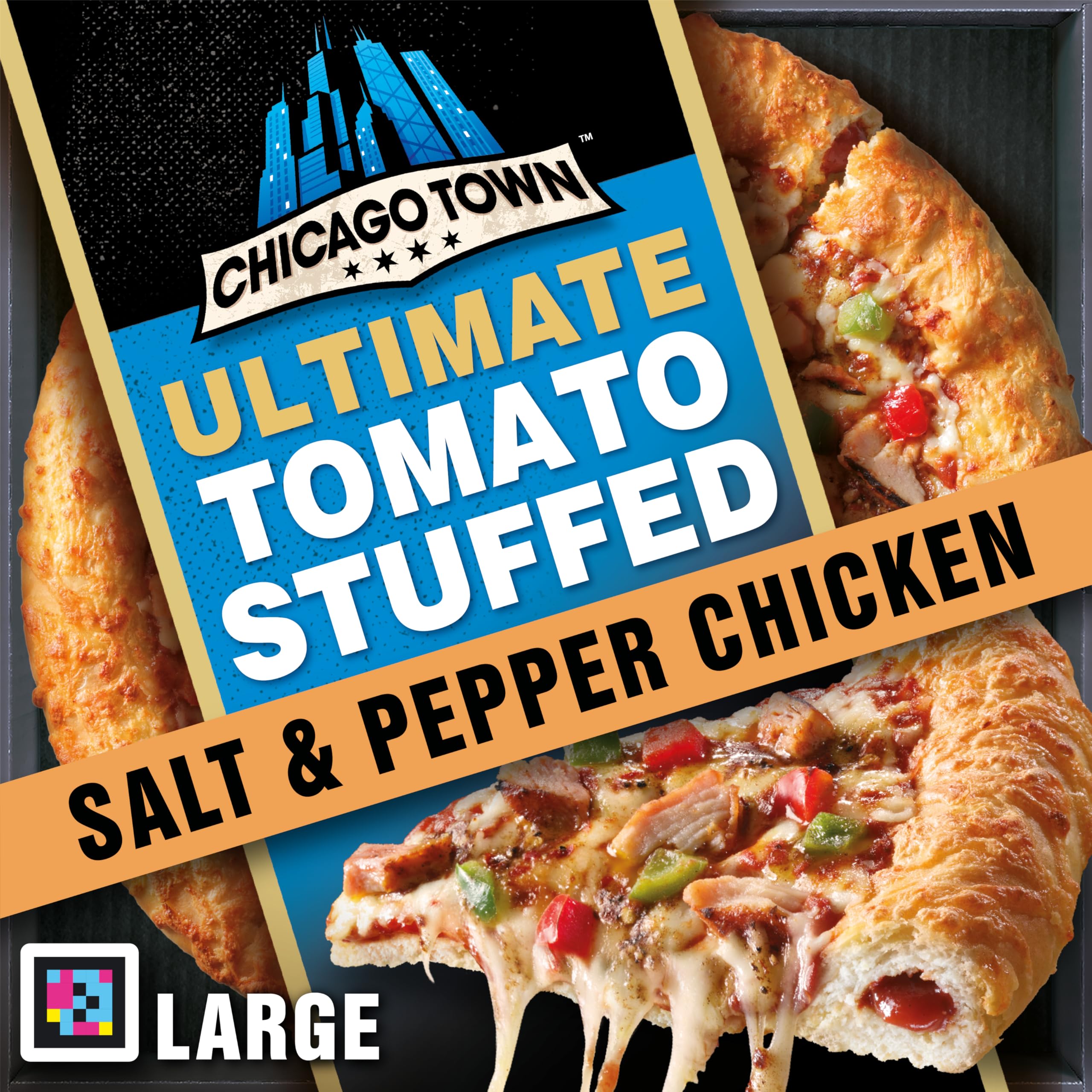 Chicago Town Weekender Tomato Stuffed Crust Salt & Pepper Chicken Large Pizza , 692g (Frozen)