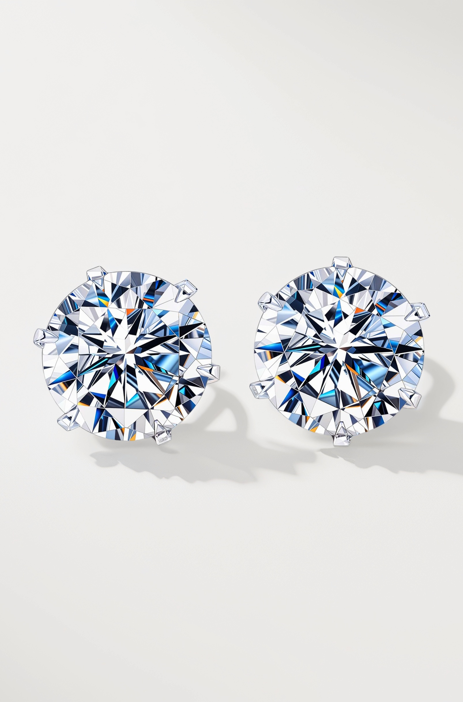 - 925 Silver Solitaire Stud Earrings | 92.5 Sterling Silver & Round Brilliant Cubic Zirconia Tops for Men Women