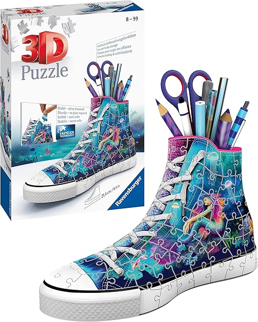 Ravensburger Mermaid Shaped Trainer Shoe 3D Jigsaw Puzzle for Kids Age 6 Years Up - 108 Pieces - No Glue Required