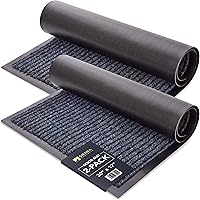 Sierra Concepts 2-Pack Low Profile Indoor Outdoor Doormats 30x17 Gray - Heavy Duty Entryway Mats for Muddy Shoes, Pets & High Traffic