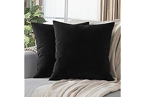 NEATERIZE Premium Black 20x20 Velvet Pillow Covers (Set of 2)