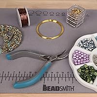 Vista 6 de The Beadsmith Simply Modern Bent Chain Nose Pliers, 4.5 inches (114mm) with Polished Steel Head, PVC Grip Handles and Double-Leaf Springs, Tool for