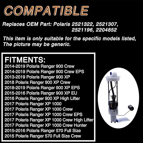 Miniatura 5 de FOKES Conjunto de bomba de combustible eléctrica con sello de tanque de repuesto para Polaris GEM L16GM1400 GASRanger 900 XPRanger Crew 1000XP PSRZR