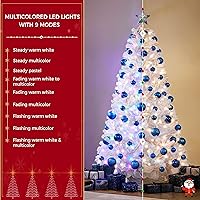 Vista 139 de Yaheetech 7.5ft Pre-lit Spruce Artificial Christmas Tree Snow Flocked Hinges Tree with 550 Multicolor LED Lights & 1284 Branch Tips & Metal Stand