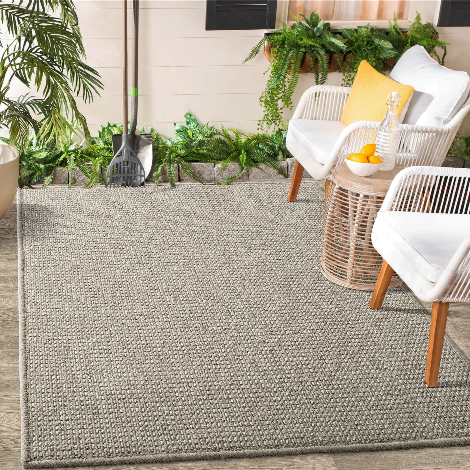 DEXI Indoor Door Mat Front Entryway Large Rugs Entrance Floor Doormat Non Slip, Entry Area, Hallway, Porch 3'x5', Light Brown