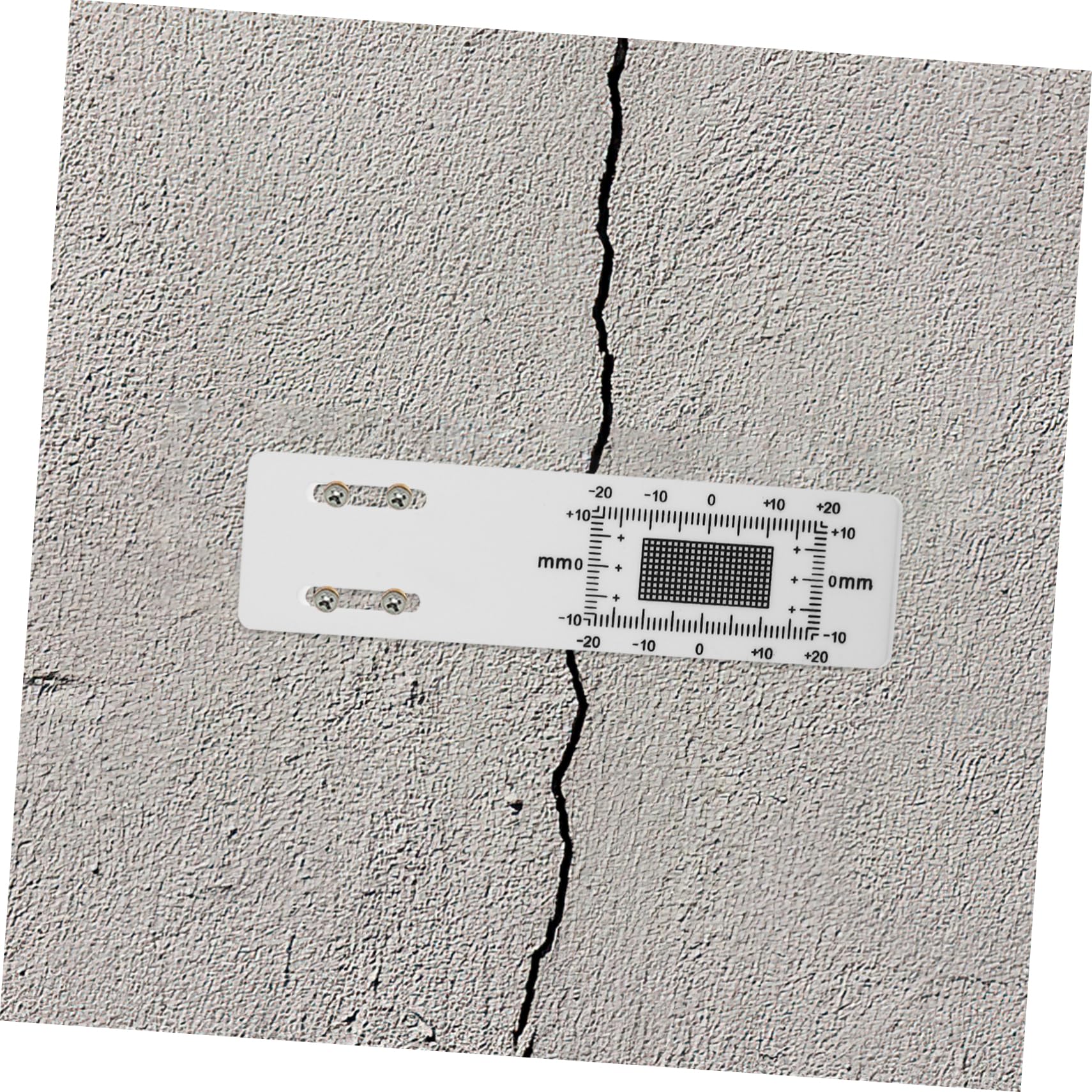 Housoutil Fessurimetro a Forma di l in Acrilico Bianco, Strumento di Misurazione per Larghezza Crepe, per Monitoraggio Crepe Angolari in Edilizia, Set 1 Pezzo