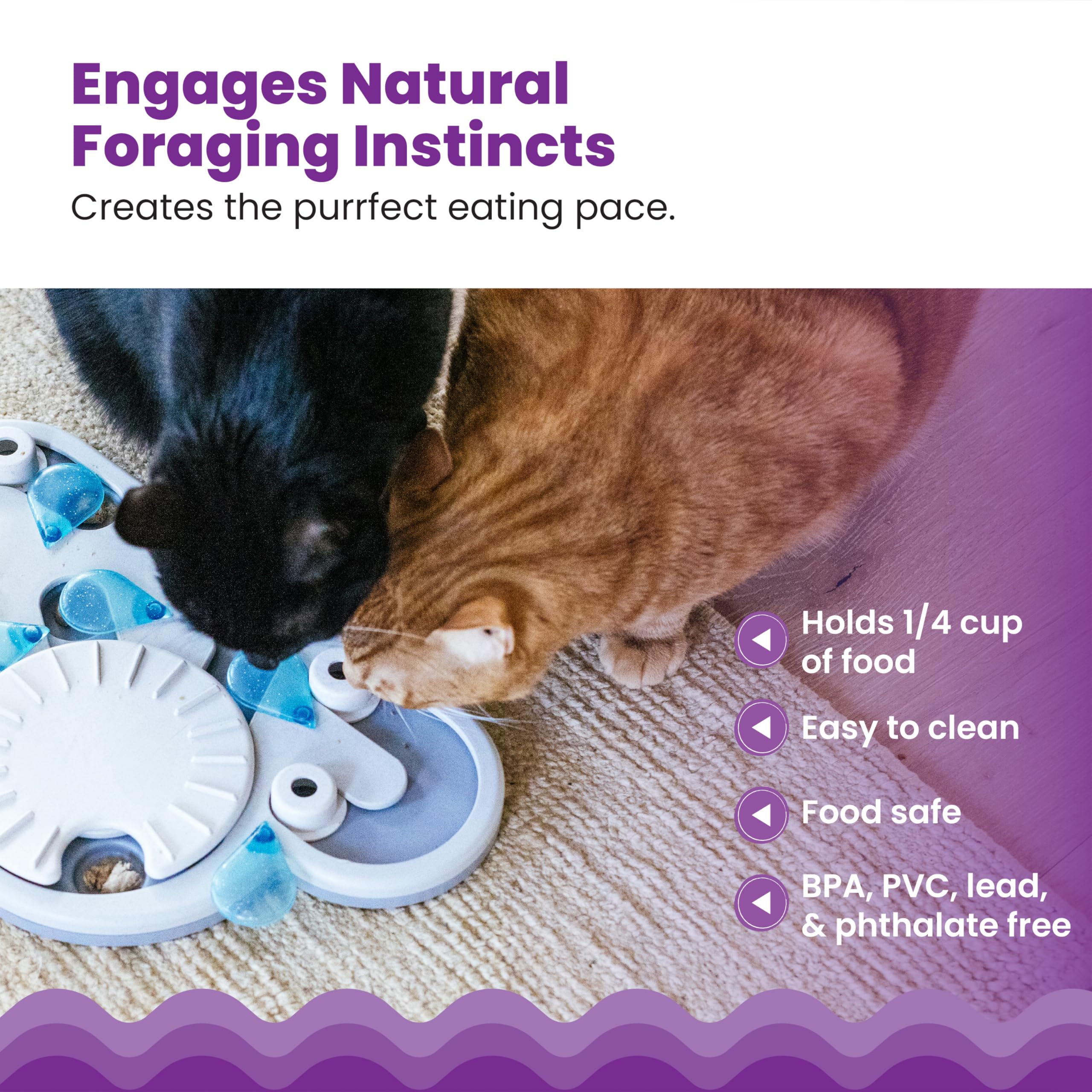 Catstages Nina Ottosson Rainy Day Puzzle & Play - Interaktives Intelligenz-/Snackspielzeug für Katzen