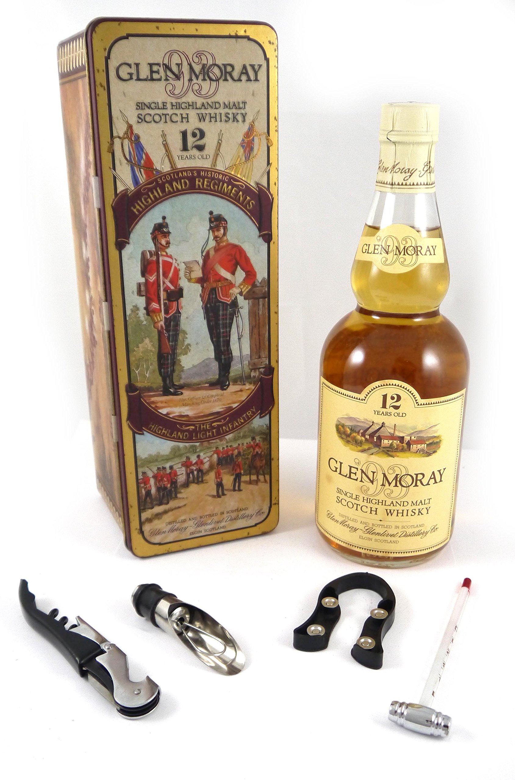 Glen Moray Single Highland Scotch Whisky 12 Year Old Tin