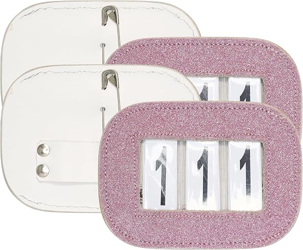 Imperial Riding Turniernummern IRH Glitter Square, Eckige Startnummernhalter mit Glitzer, dreistellig, Set aus 2 Stück, Schwarz, 1SIZE - 4