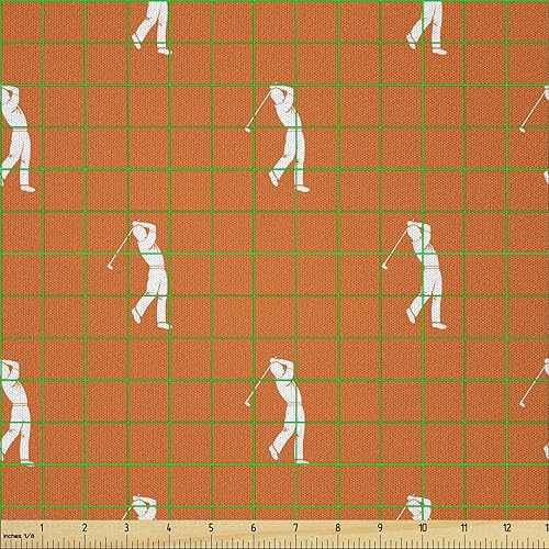 Vista 312 de Ambesonne Tela beige de The Yard, ilustración contemporánea de animales marinos en estilo retro, arte de caballito de mar de cangrejo de pulpo, tela