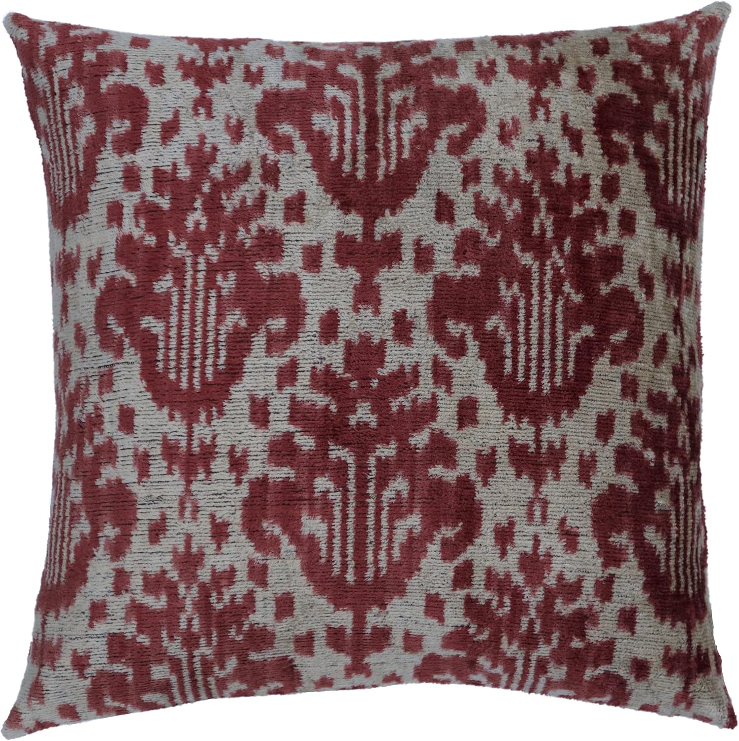 CANVELLO-Exquisite Down Pillow/Throw Cushion: Feather Pillows Elegance & Art | Iconic Throw Pillows with Ikat Design | Soft Velvet Silk (18" x 18”)