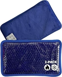 Alpi Rectangle Plush Gel Bead Ice Pack – 2 Pack Reusable Ice Packs with Beads for Hot & Cold Therapy - Soft, Plush Comfort for Muscle Aches & Relaxation (Blue)