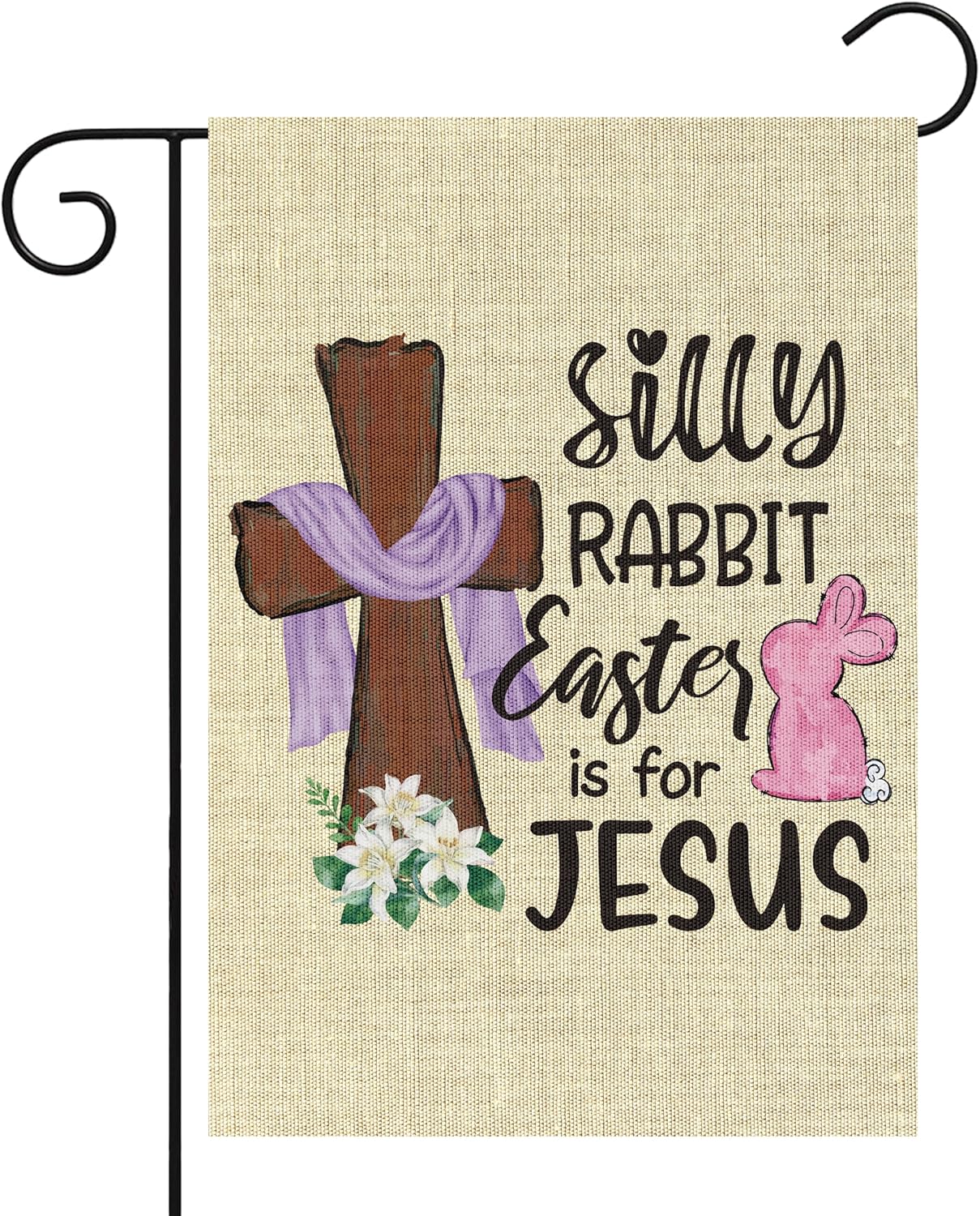 Amazon.com : WATINC Silly Rabbit Easter is for Jesus Burlap Garden Flag ...