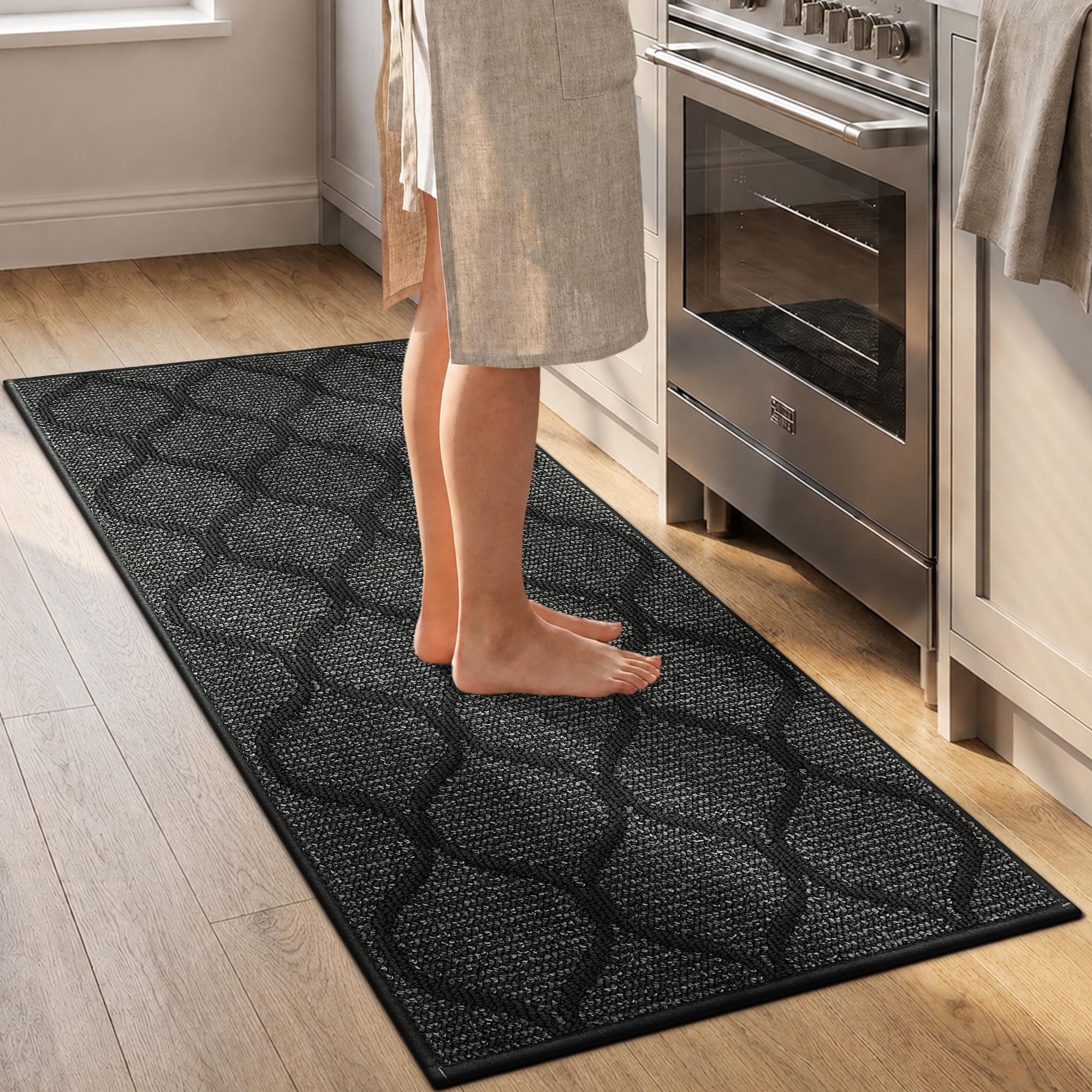 COSY HOMEER Nonslip Kitchen Rug Runner 60 x 120cm,Dark Grey