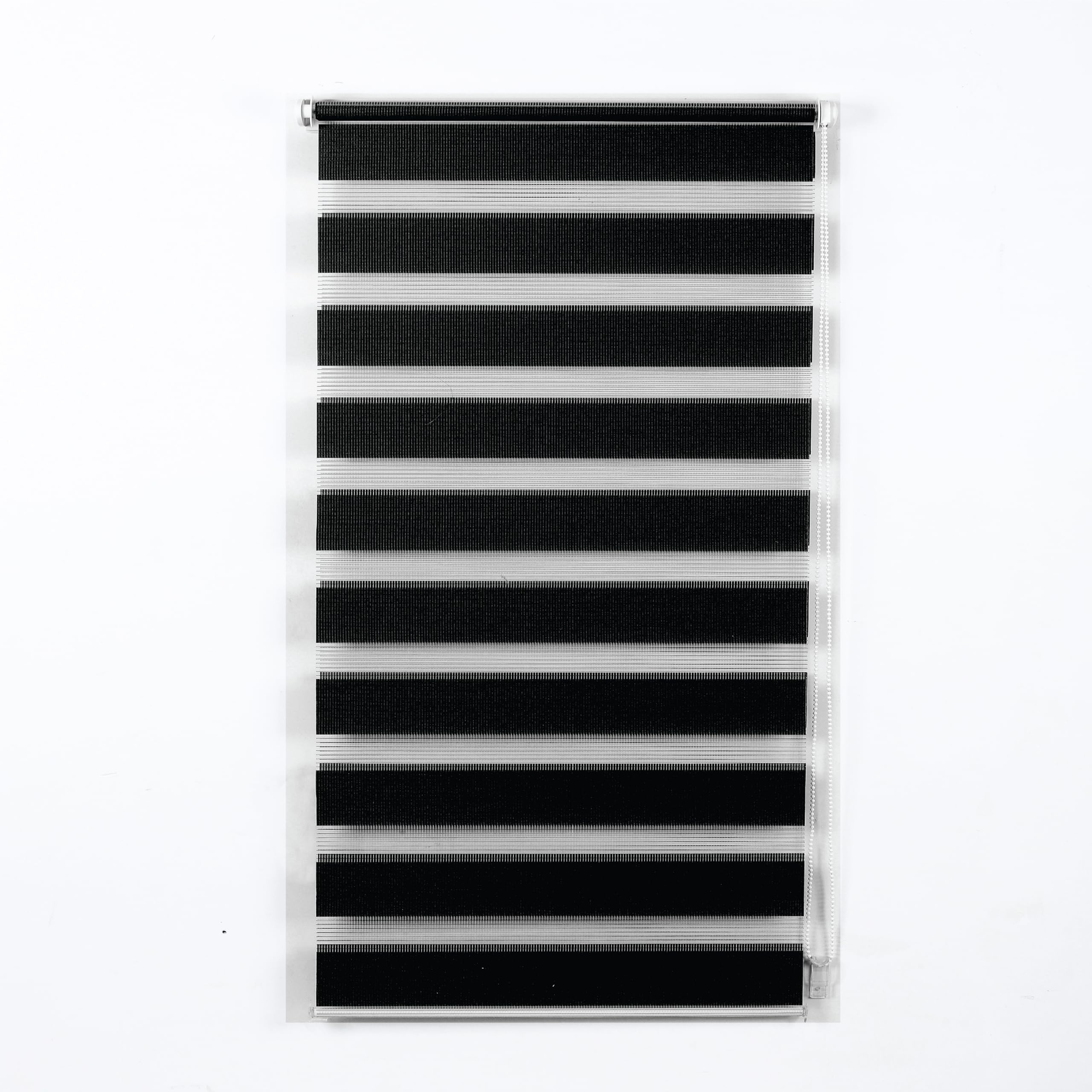 Ev Dekor Black Zebra Roller Blinds- 64X210cm Dual Layer Drilling & No Drilling Blind