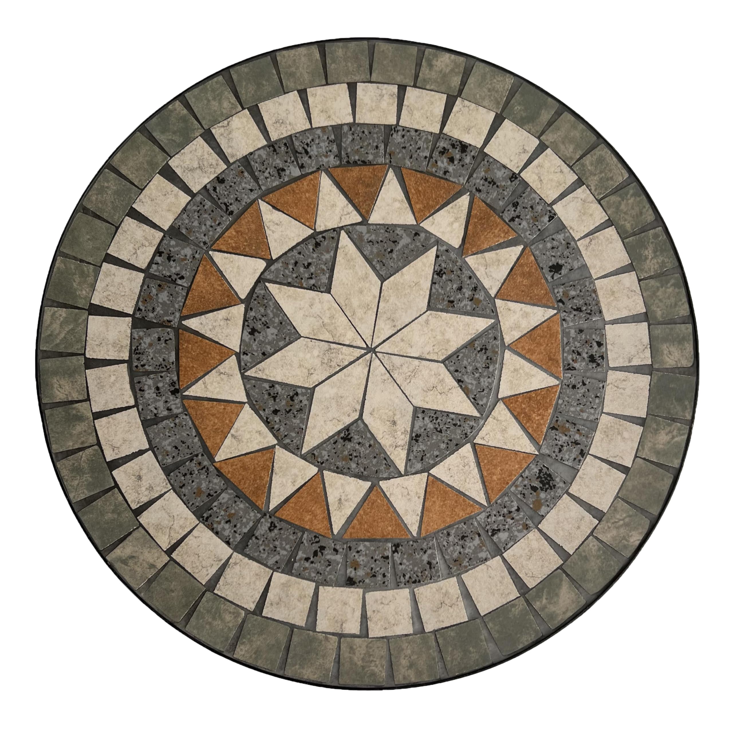 AXI Amélie Set Bistrot, 2 Sedie 1 Tavolo, da Balcone, Veranda Mosaico Stella Grigia - da Esterno, con Mosaico per Giardino/Terrazza