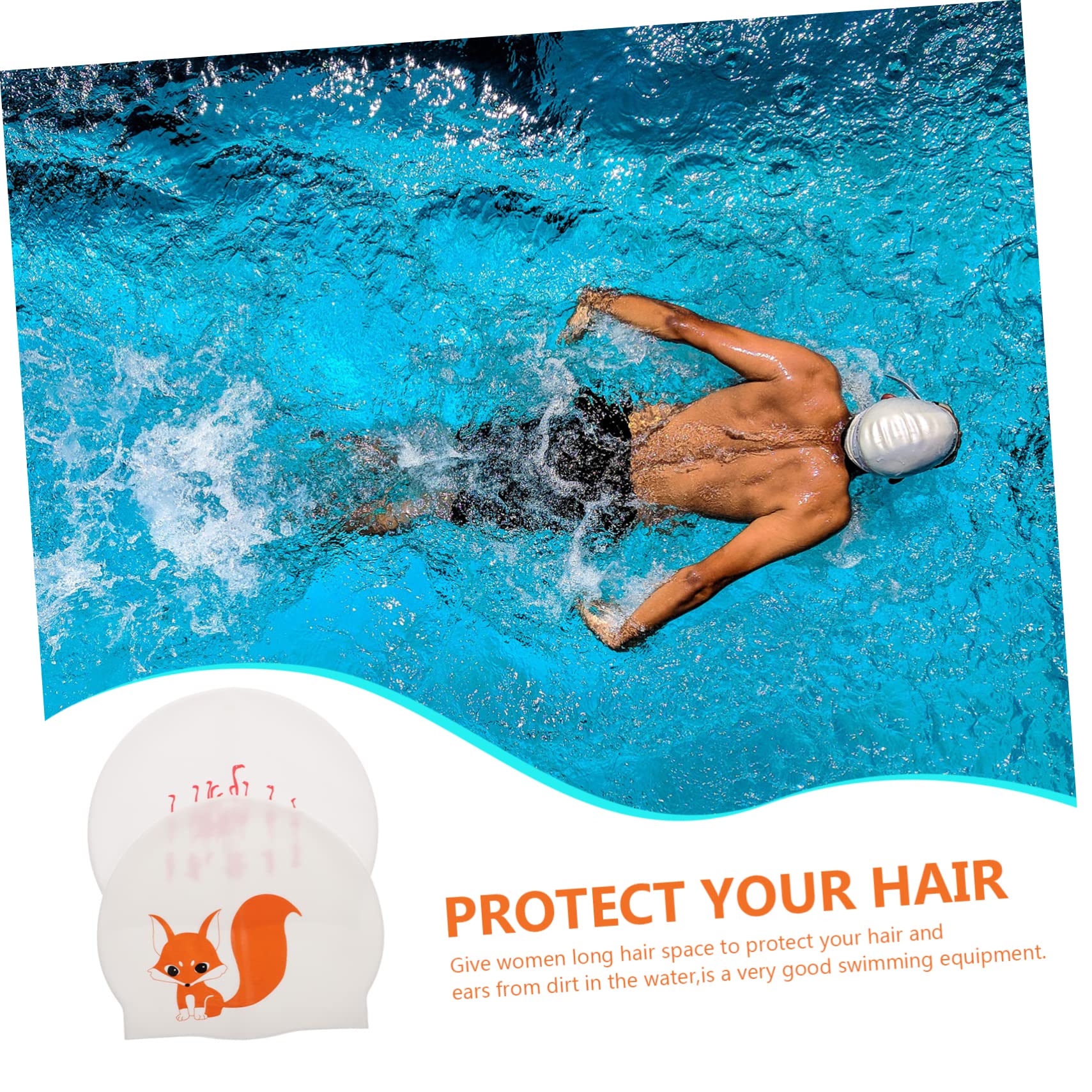 BESPORTBLE Bonnet De Bain en Silicone Chapeau De pour Enfants Bonnet De Enfant Chapeau De Natation Bonnet De Bain Extensible Bonnet De Bain Confortable Gel De Silice