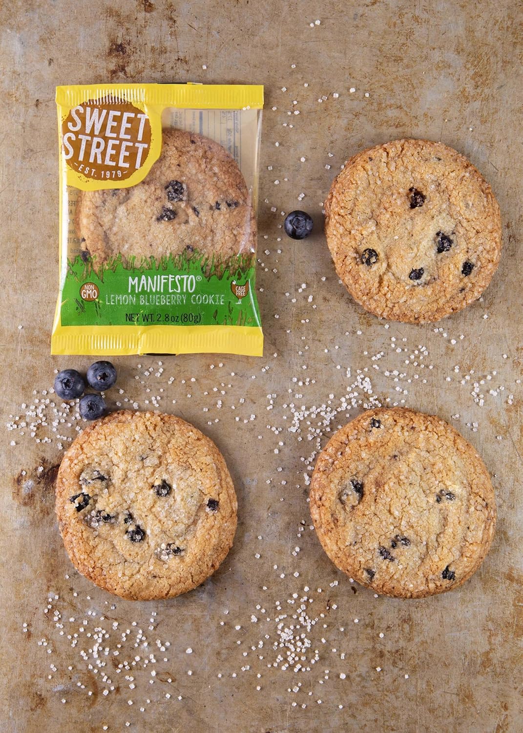 Sweet Street Lemon Blueberry Manifesto Cookie, 2.8 Ounce -- 48 per case.