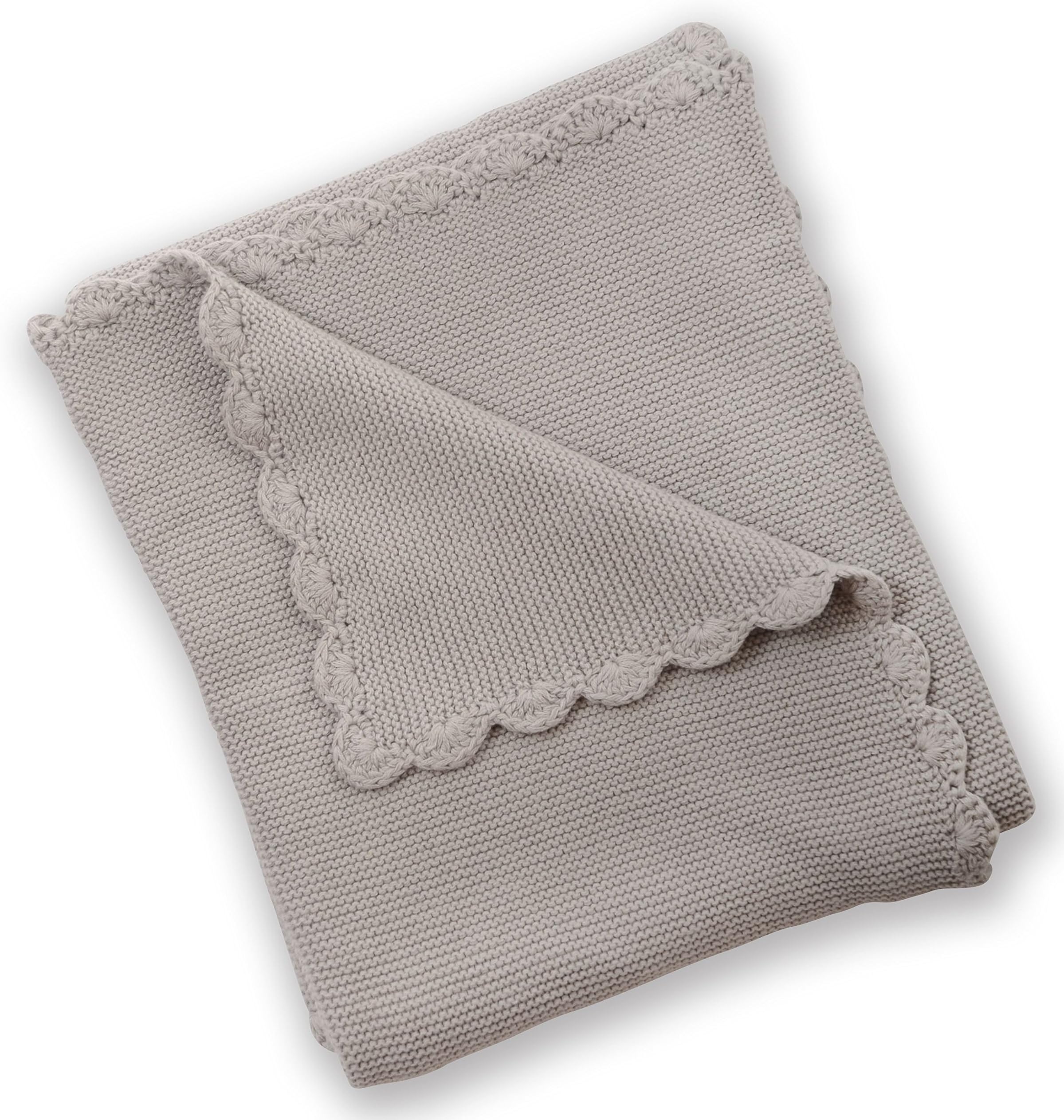 Silver Cloud Baby Boutique Garter Stitch Blanket (Grey)