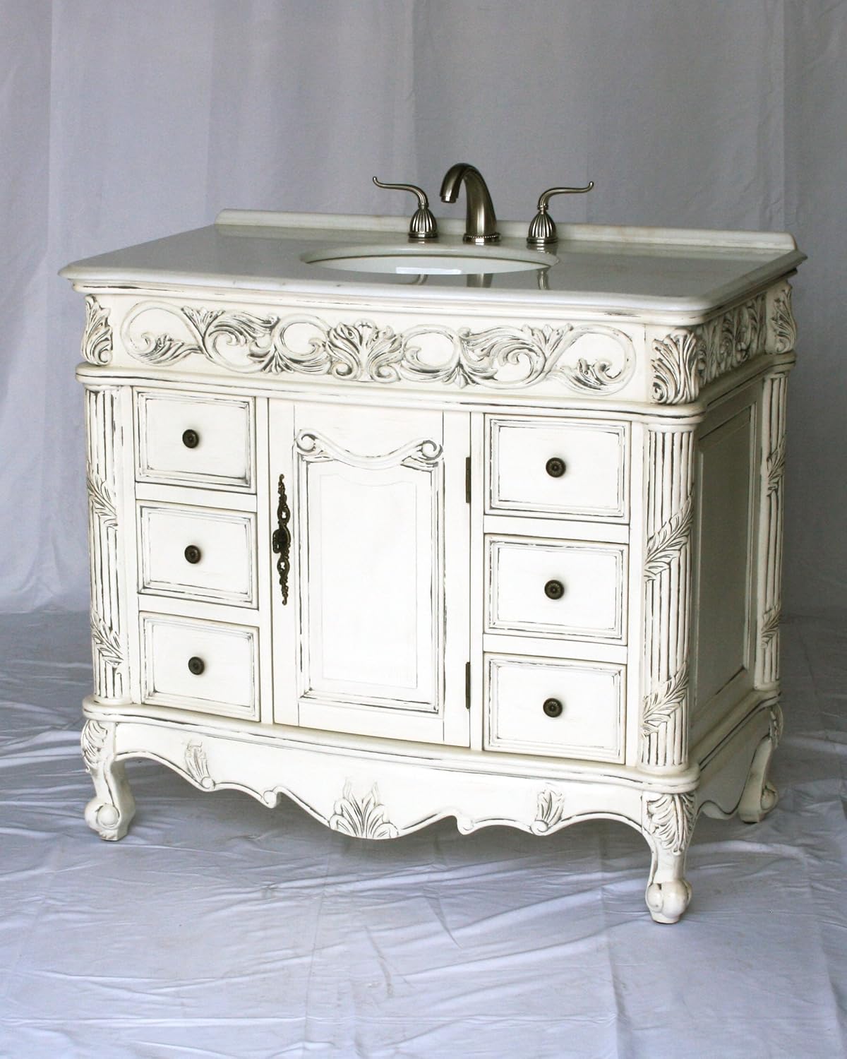 40-Inch Antique Style Single Sink Bathroom Vanity Model 7640-B