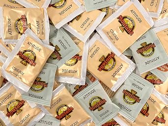 Single Serve Powdered Coffee Creamer Packets With Pure Cane White Sugar Packets, 150 Count