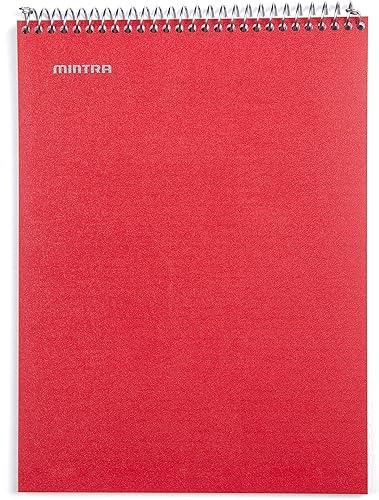 Vista 21 de Mintra Office TOP BOUND - Cuadernos con espiral duraderos con parte trasera de aglomerado, 100 hojas, resistente a la humedad,para la escuela