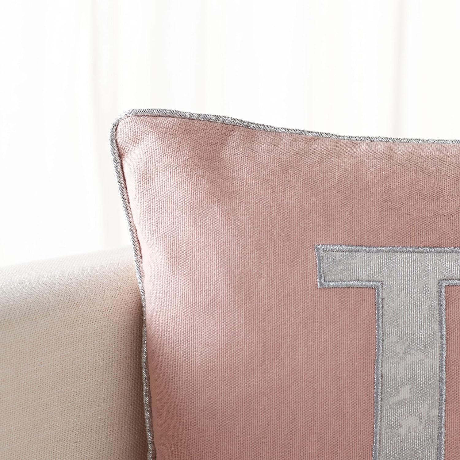 SAFAVIEH Home Collection Joy Holiday Tree Silver/Pink Cotton 12 x 20-inch Rectangle Decorative Accent Insert Throw Pillow