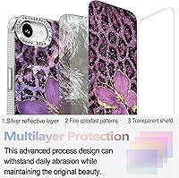 Vista 22 de I-MGAE-IN-AR - Funda diseñada para iPhone 12 y 12 Pro, diseño de mariposa plateada brillante, funda protectora de poliuretano termoplástico, suave