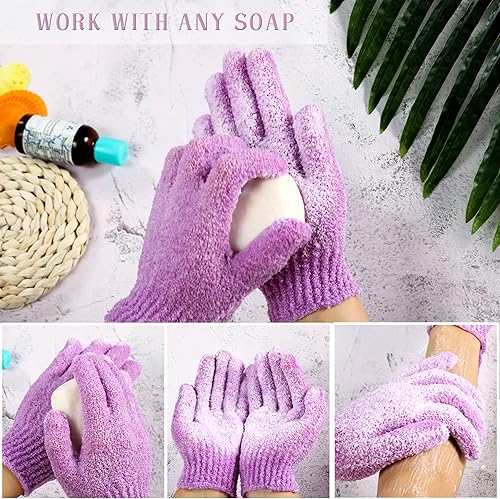Miniatura 9 de 16 guantes de ducha exfoliantes, guantes de baño exfoliantes de doble cara, limpieza profunda, piel muerta para spa, masaje, belleza, ducha