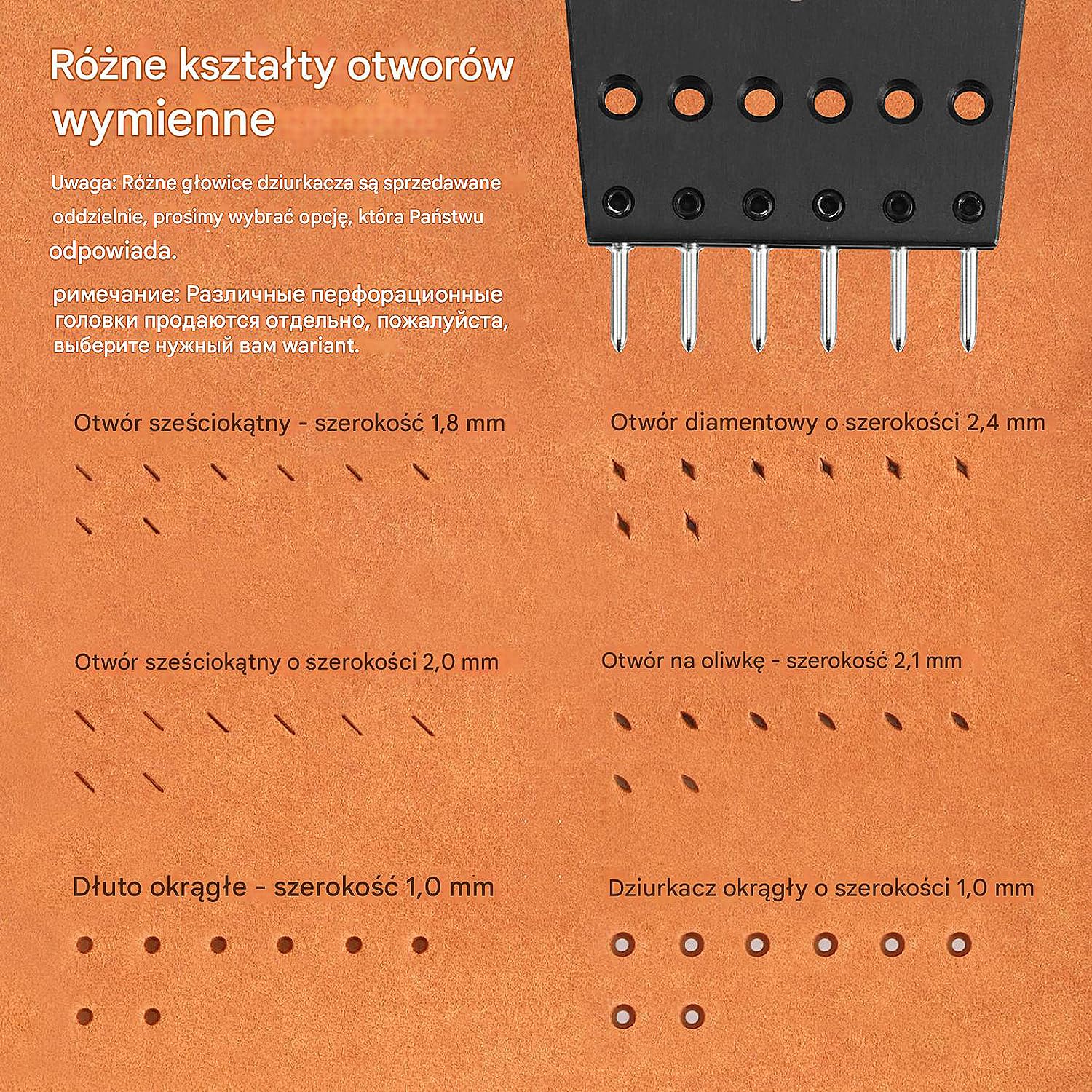 Skórzane narzędzie do wykrawania zębów 3.38mm zestaw